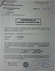 Notification de parts IGR